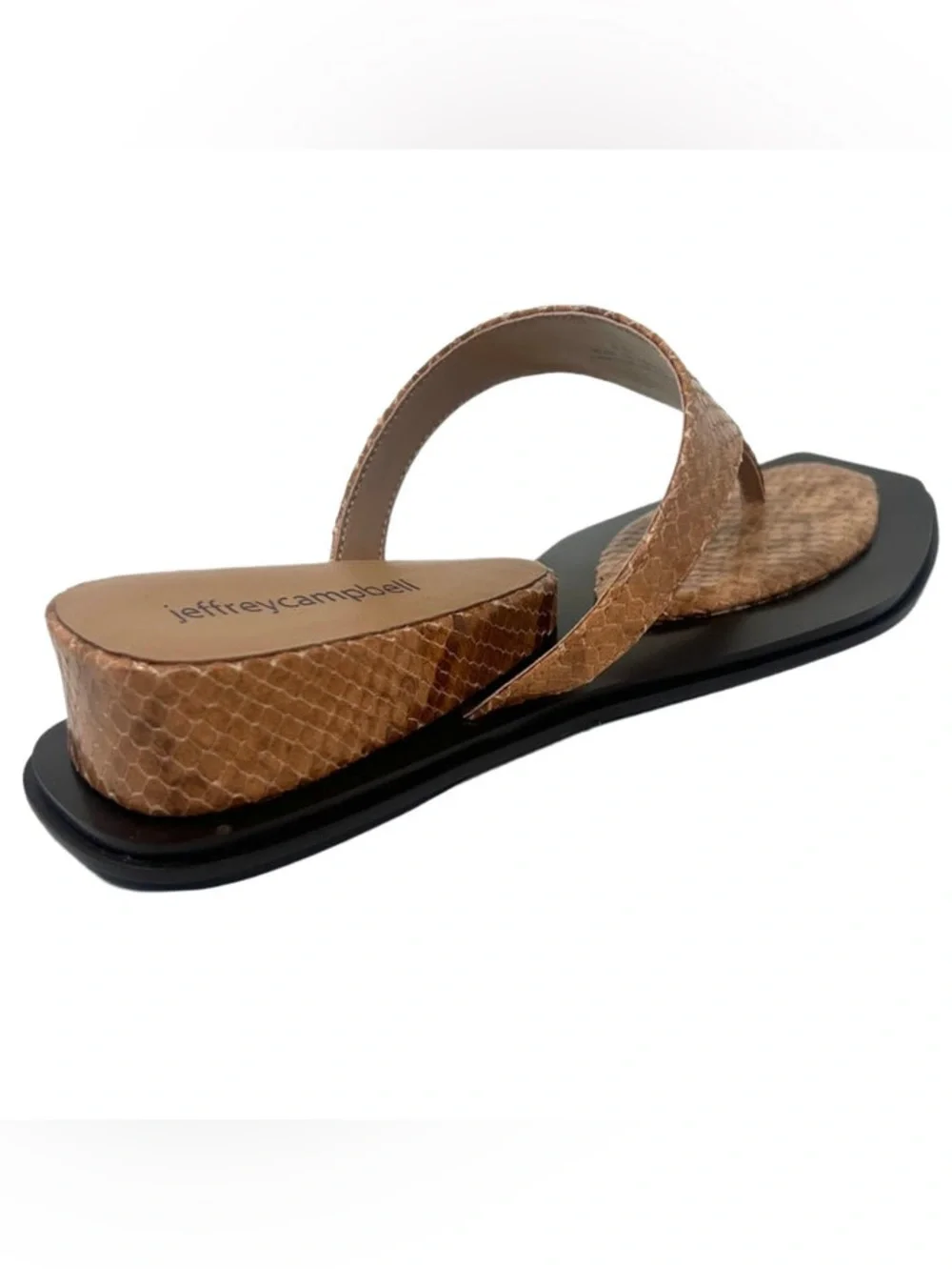 Jeffrey Campbell Pedastal Beige Snakeskin Sandals size 8